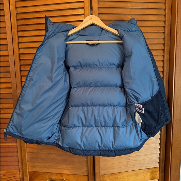 Patagonia Kids Bivy Down Jacket Navy Blue Size L - Picture 6 of 7